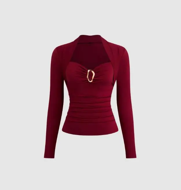 Ladies' Fashionable Solid Color Long Sleeved Slim Fit T-Shirt
Ladies' Fashionable Solid Color Long Sleeved Slim Fit T-Shirt
