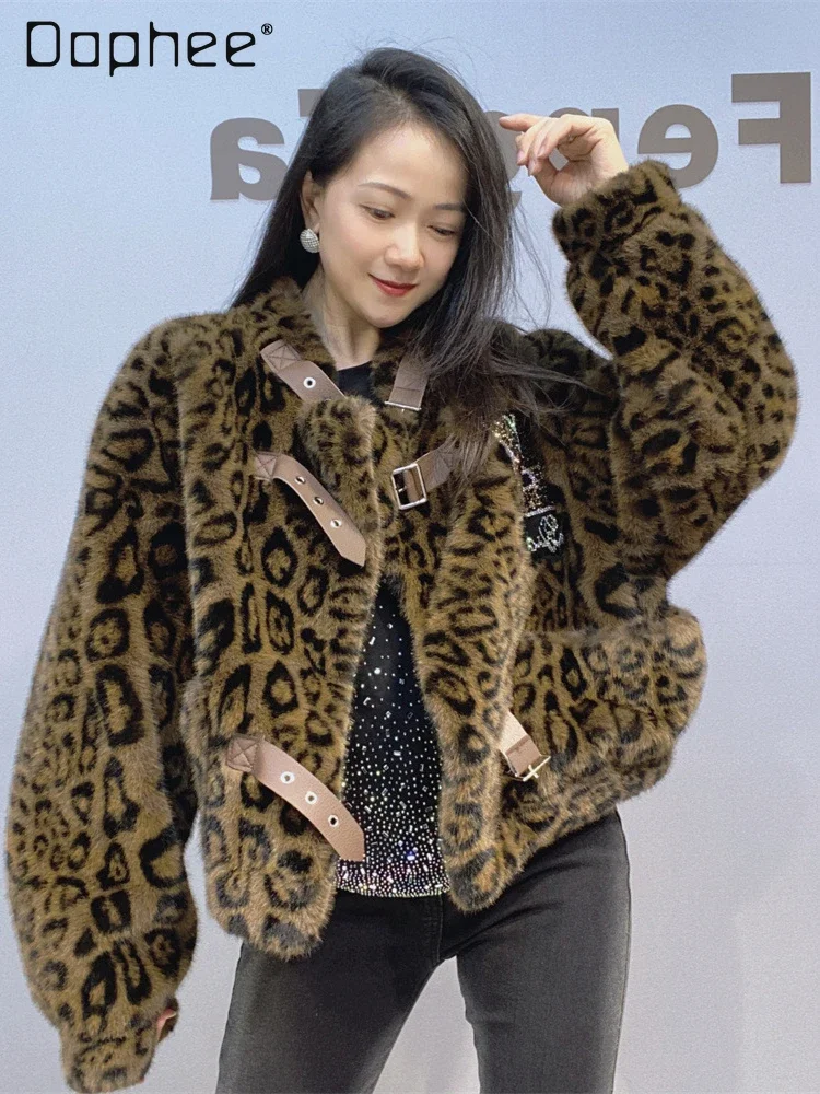 Short Leopard Print Stand-up Collar Imitation Mink Fashion Versatile Faux Fur Coat 2024 New Plush Jacket Cardigan Women's Winter
Short Leopard Print Stand-up Collar Imitation Mink Fashion Versatile Faux Fur Coat 2024 New Plush Jacket Cardigan Women's Winter