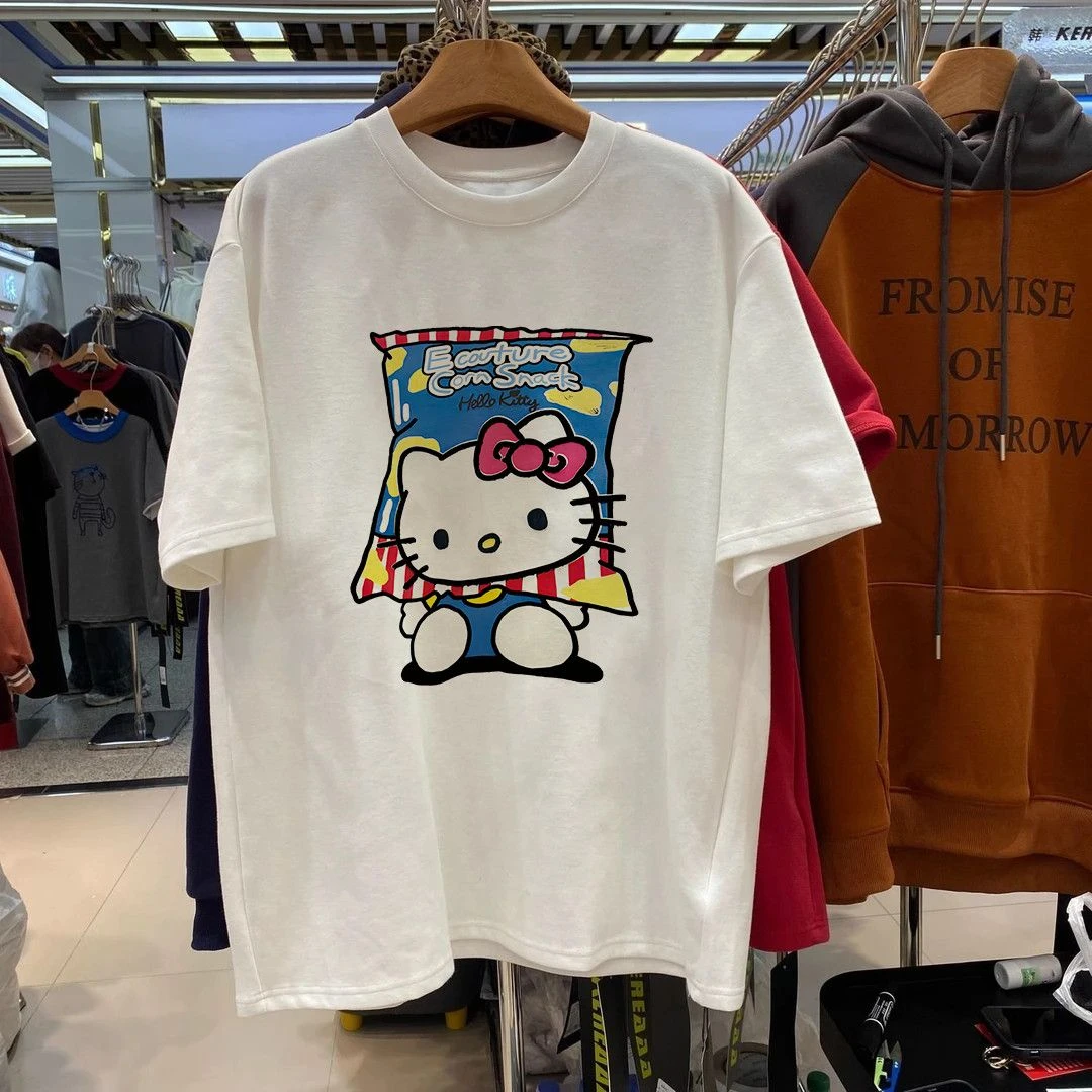 Korean Cartoon Kitty Cat Printed Men's and Women's Pure Cotton Short-sleeved T-shirts
Korean Cartoon Kitty Cat Printed Men's and Women's Pure Cotton Short-sleeved T-shirts