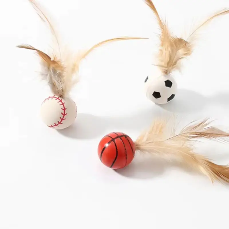 3PCS Cat Toy Exercise Ball with Feathers Lightweight Bounce Ball Interactive Entertainment Toy for Cat Active Engaging Cat Toys
3PCS Cat Toy Exercise Ball with Feathers Lightweight Bounce Ball Interactive Entertainment Toy for Cat Active Engaging Cat Toys