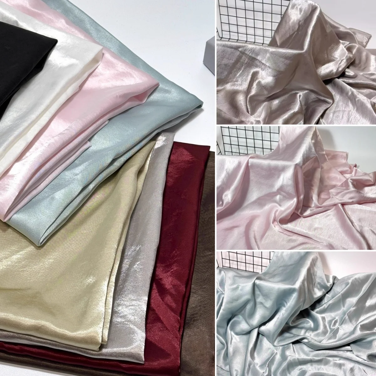 Glazed acetate satin smooth gloss gilded vertical texture designer fabric sewing formal qipao DIY background fabric
Glazed acetate satin smooth gloss gilded vertical texture designer fabric sewing formal qipao DIY background fabric