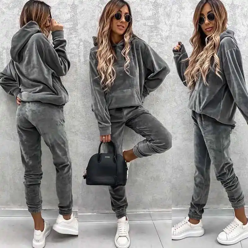 Casual Sportswear Set for Women Pure Color Hoodie Sweatshirt And Long Pants Two-Piece Autumn Outfit Comfortable Streetwear
Casual Sportswear Set for Women Pure Color Hoodie Sweatshirt And Long Pants Two-Piece Autumn Outfit Comfortable Streetwear