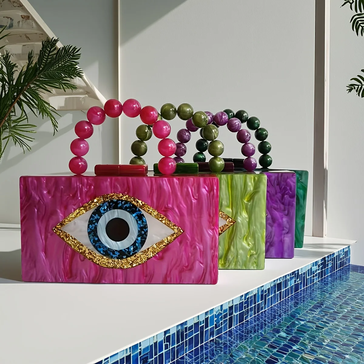 Женский кошелек-клатч из ПВХ с акриловой мини-ручкой сглаза, розово-красная/фиолетовая сумочка для свадебной вечеринки, вечернего использования
Женский кошелек-клатч из ПВХ с акриловой мини-ручкой сглаза, розово-красная/фиолетовая сумочка для свадебной вечеринки, вечернего использования