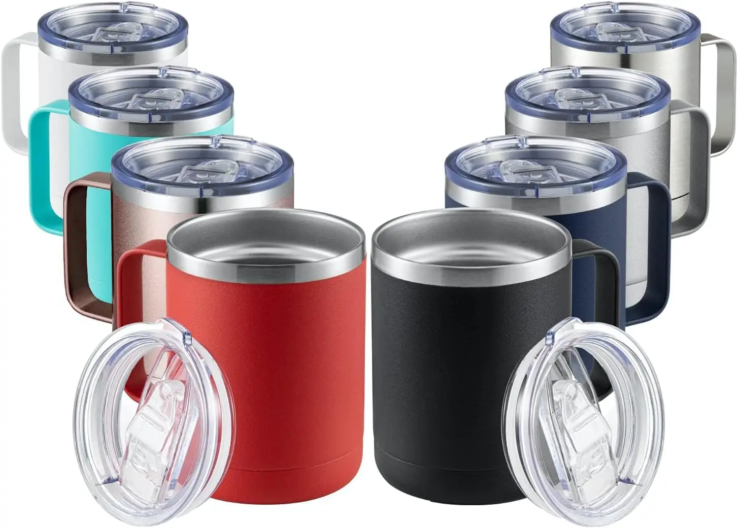 12oz Mix Color Mug with Handle 8 Pack, Stainless Steel Insulated Travel Tumblers with Sliding Lid, Double Wall Vacuum Camping
12oz Mix Color Mug with Handle 8 Pack, Stainless Steel Insulated Travel Tumblers with Sliding Lid, Double Wall Vacuum Camping