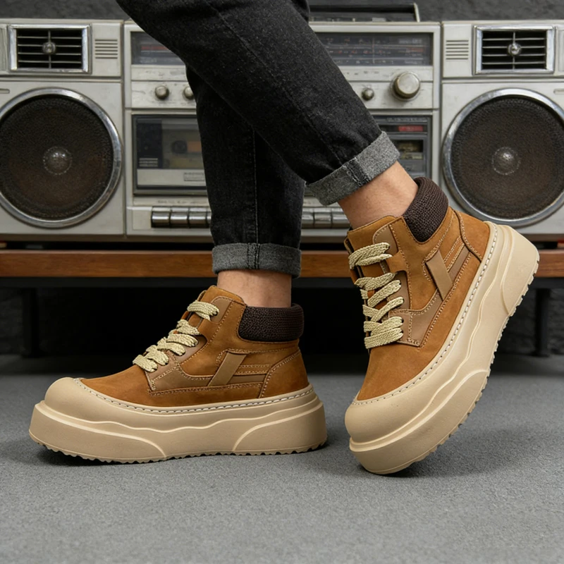 Men's fashion classic retro waterproof anti slip mid top casual British style big toe shoes, outdoor versatile and multifunction
Men's fashion classic retro waterproof anti slip mid top casual British style big toe shoes, outdoor versatile and multifunction