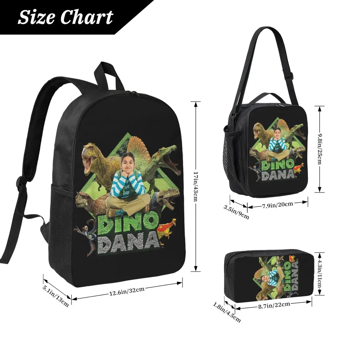 Dino Dana Real Backpack Student Boys Girls BookBag School Bag Computer Shoulder Bags 3ps Insulated Lunch Bag Pencil Case
Dino Dana Real Backpack Student Boys Girls BookBag School Bag Computer Shoulder Bags 3ps Insulated Lunch Bag Pencil Case