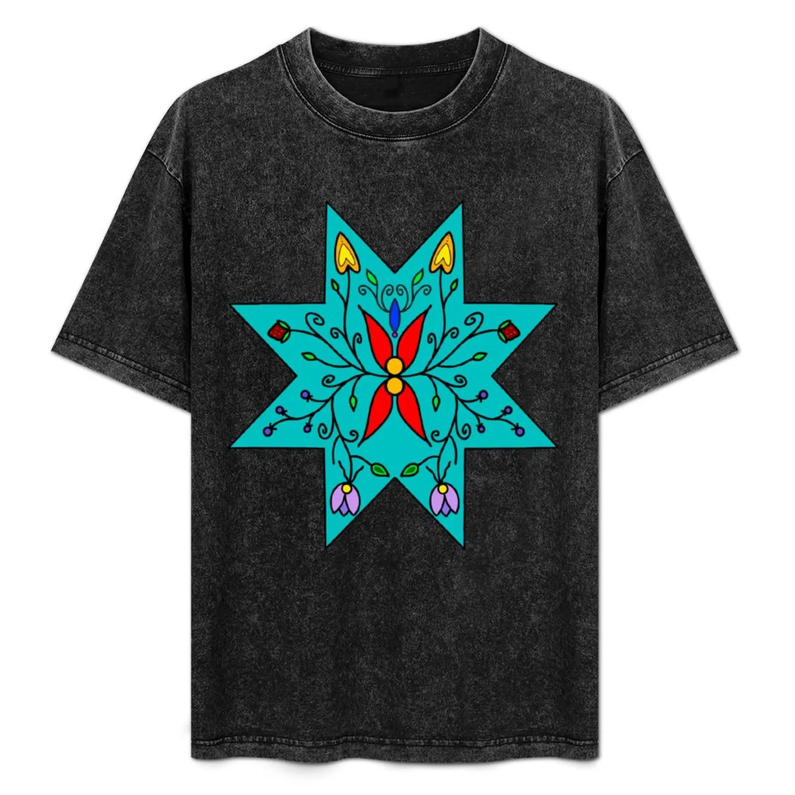 Turquoise Floral Star T-Shirt Minimalist Casual Short Sleeve Top
Turquoise Floral Star T-Shirt Minimalist Casual Short Sleeve Top