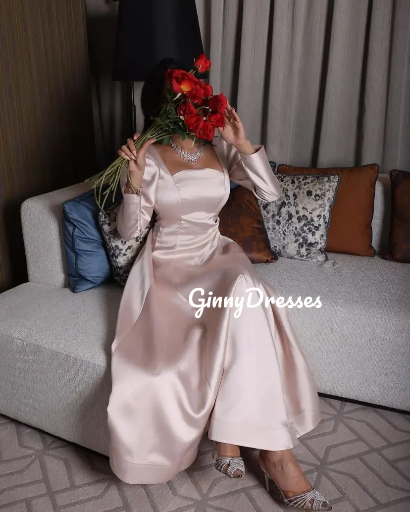 Customized Evening Dress Woman Square Neckline A-Line Prom Dresses Floor-Length Satin Zipper Up Long Sleeves Wedding Party Dress
Customized Evening Dress Woman Square Neckline A-Line Prom Dresses Floor-Length Satin Zipper Up Long Sleeves Wedding Party Dress