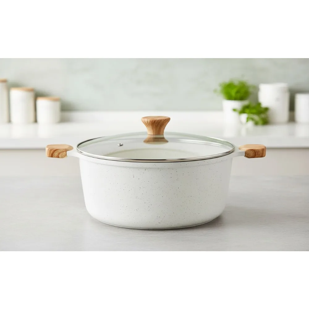 7-каратная керамическая кастрюля с антипригарным покрытием и крышкой, индукционная безопасная для супа и макарон, здоровая посуда без PFAS
7-каратная керамическая кастрюля с антипригарным покрытием и крышкой, индукционная безопасная для супа и макарон, здоровая посуда без PFAS