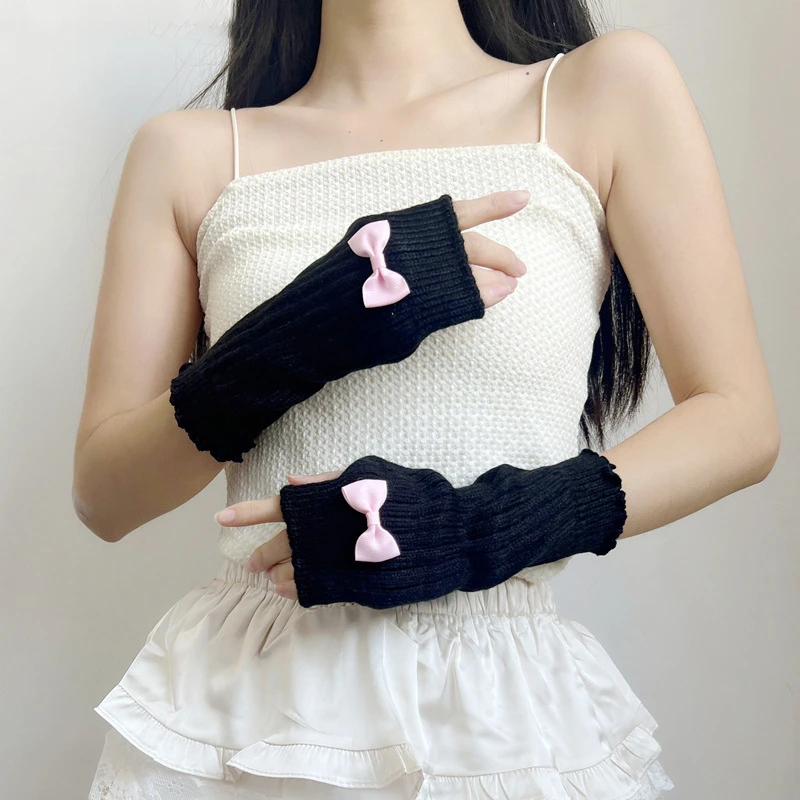 Sweet Cute Bow Knitted Arm Warm False Sleeves Cover Long Elastic Fingerless Gloves Hand Protector Lolita Cosplay Accessories
Sweet Cute Bow Knitted Arm Warm False Sleeves Cover Long Elastic Fingerless Gloves Hand Protector Lolita Cosplay Accessories
