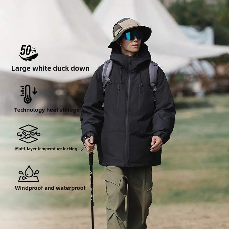 Парная термопуховая куртка 3-в-1, наполнитель из 100% утиного пуха, зимнее пальто для улицы
Парная термопуховая куртка 3-в-1, наполнитель из 100% утиного пуха, зимнее пальто для улицы