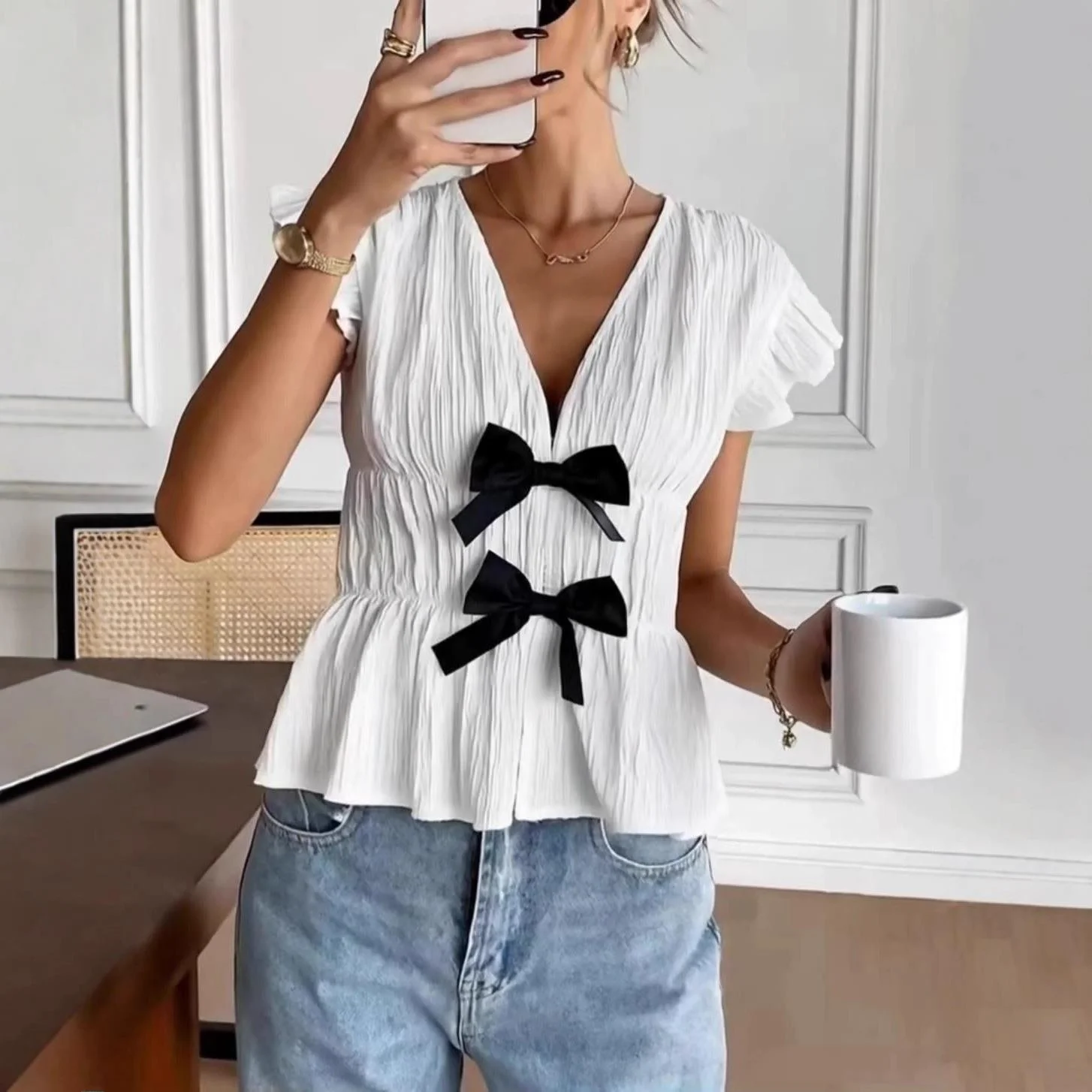 Elegant Women's Short Sweater Cardigan Shirt Knot Winter Fashion Ladies' Shirt Pure Color Other 100% Fabric Sleeve
Elegant Women's Short Sweater Cardigan Shirt Knot Winter Fashion Ladies' Shirt Pure Color Other 100% Fabric Sleeve