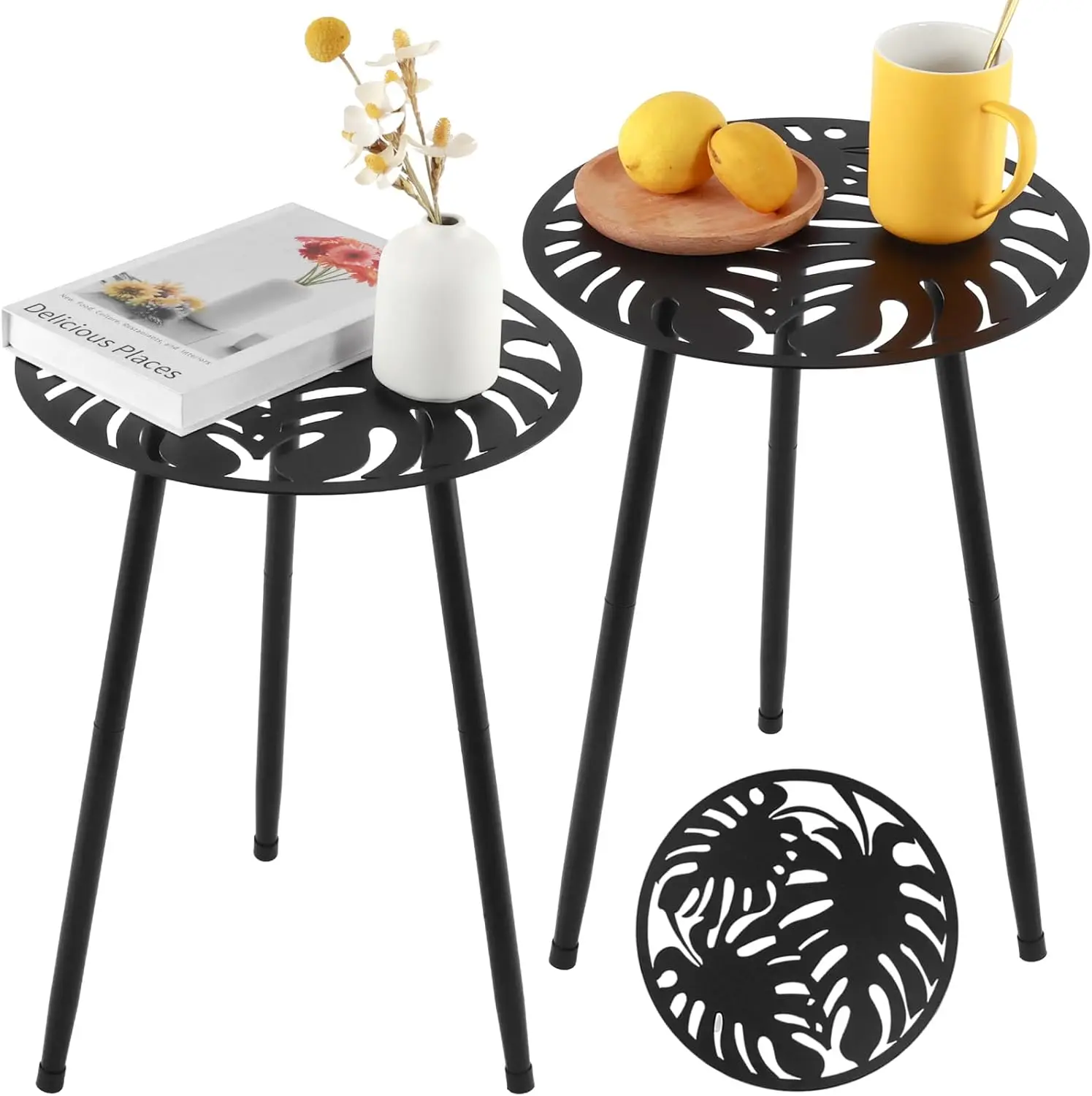 Metal Outdoor Side Tables Set of Two, Round End Table for Patio, Garden Corner Table, Weather-Resistant Black
Metal Outdoor Side Tables Set of Two, Round End Table for Patio, Garden Corner Table, Weather-Resistant Black