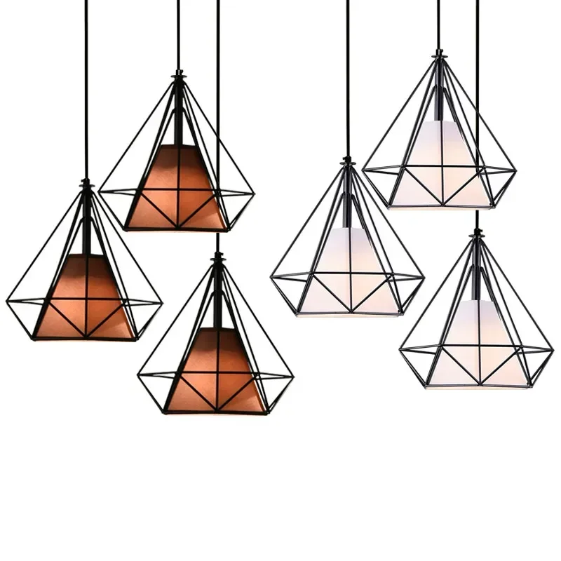 Modern Iron Diamond Pendant Lights for Restaurant Bar Scandinavian Loft Metal Cage Pyramid Shade Lighting Kitchen
Modern Iron Diamond Pendant Lights for Restaurant Bar Scandinavian Loft Metal Cage Pyramid Shade Lighting Kitchen