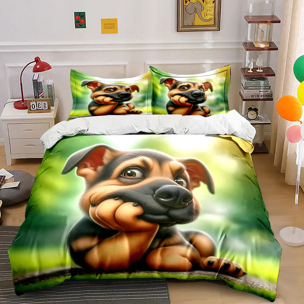 Relaxed puppy lying on grass Pattern Duvet Cover Set Digital Print Colorful Polyester Bedding with Zipper Closur for kids gifts
Relaxed puppy lying on grass Pattern Duvet Cover Set Digital Print Colorful Polyester Bedding with Zipper Closur for kids gifts