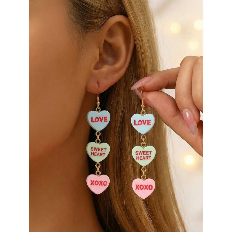1 Pair Romantic Sweet Heart & Love Letter Earrings – Daily, Date, Holiday & Party Jewelry for Women.
1 Pair Romantic Sweet Heart & Love Letter Earrings – Daily, Date, Holiday & Party Jewelry for Women.