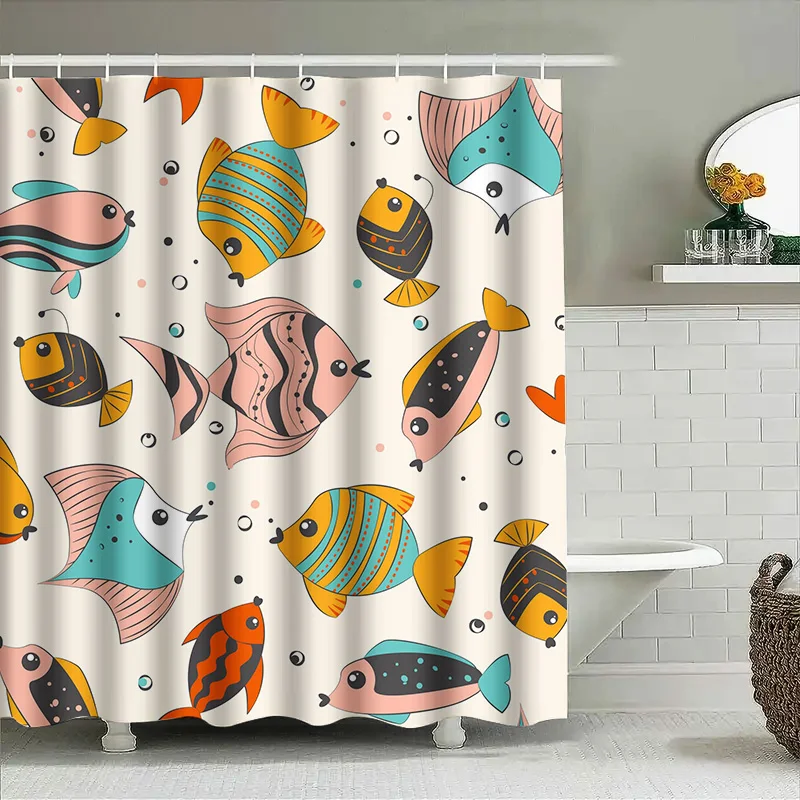 Fish Pattern Shower Curtain Waterproof Fabric 180x245cm Bathroom Decor for Kids Bathrooms Modern Print Home Decoration Customiza
Fish Pattern Shower Curtain Waterproof Fabric 180x245cm Bathroom Decor for Kids Bathrooms Modern Print Home Decoration Customiza