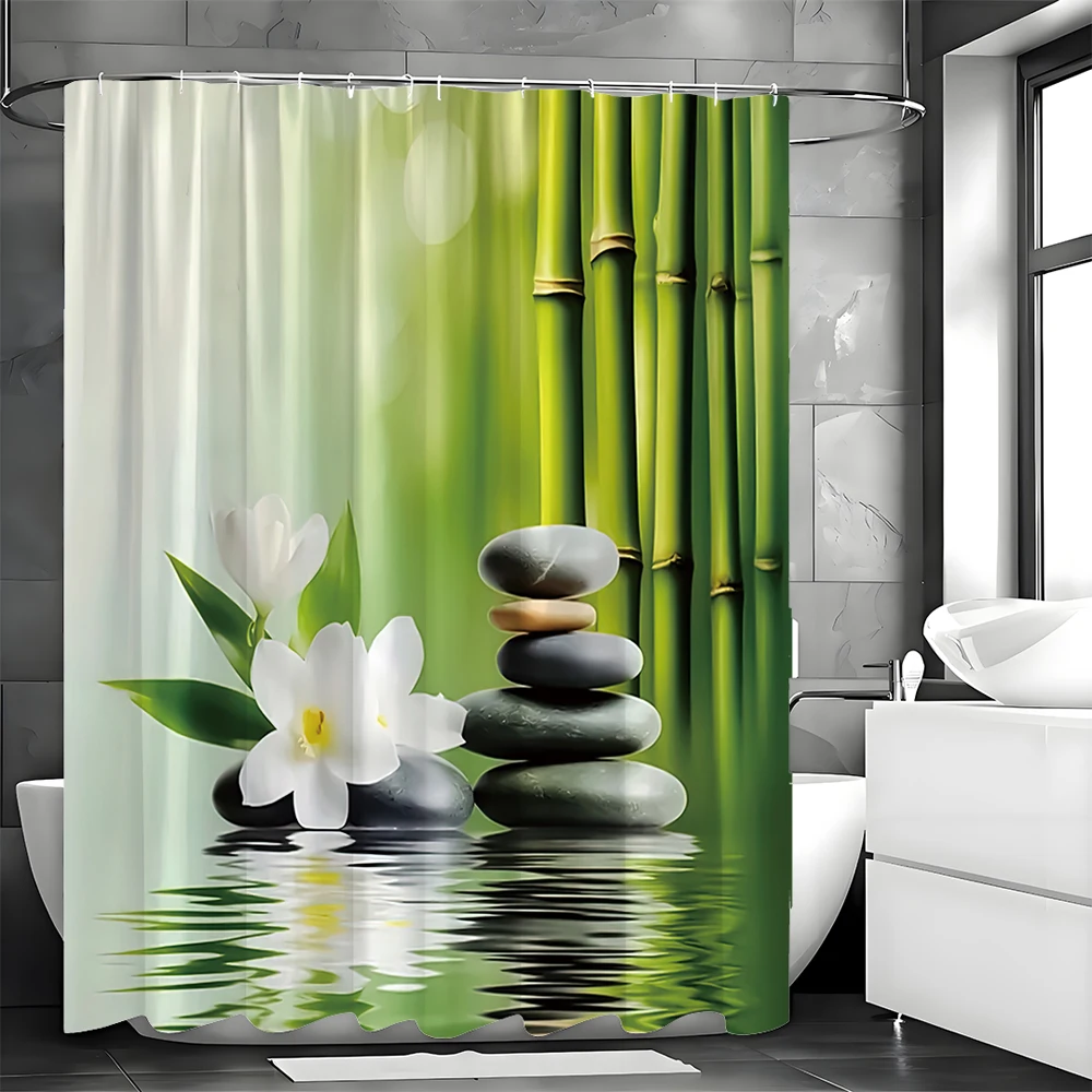 Zen Garden Bamboo Spa Stone Flower Theme Shower Curtain, Bathroom Decorative Shower Curtain, Waterproof Shower Curtain with Hook
Zen Garden Bamboo Spa Stone Flower Theme Shower Curtain, Bathroom Decorative Shower Curtain, Waterproof Shower Curtain with Hook