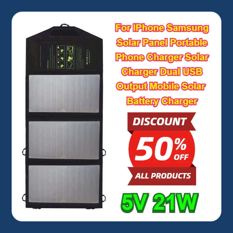 5V 21W For IPhone Samsung Solar Panel Portable Phone Charger Solar Charger Dual USB Output Mobile Solar Battery Charger
5V 21W For IPhone Samsung Solar Panel Portable Phone Charger Solar Charger Dual USB Output Mobile Solar Battery Charger