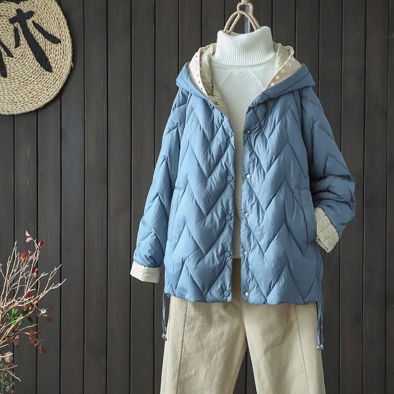 Winter Warm Thicken White Duck Down Coat Women Knitted Patchwork Hooded Down Jacket Parka Ladies Short Oversize Puffer Outwears
Winter Warm Thicken White Duck Down Coat Women Knitted Patchwork Hooded Down Jacket Parka Ladies Short Oversize Puffer Outwears