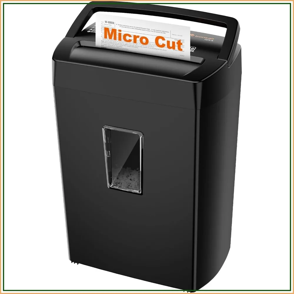 10-Sheet Micro Cut Paper Shredder, P-4 High Security, 5.5 Gal Bin, 5 Min Continuous, Shreds Cards/Staples/Clips
10-Sheet Micro Cut Paper Shredder, P-4 High Security, 5.5 Gal Bin, 5 Min Continuous, Shreds Cards/Staples/Clips