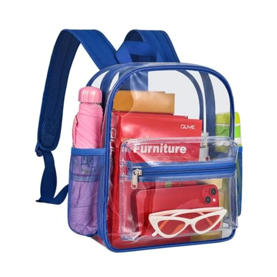 Clear Backpack for Stadium Events, 12x11x5 Inches Small Clear Backpack for Concert Festival Sports Outdoor - Blue
Clear Backpack for Stadium Events, 12x11x5 Inches Small Clear Backpack for Concert Festival Sports Outdoor - Blue