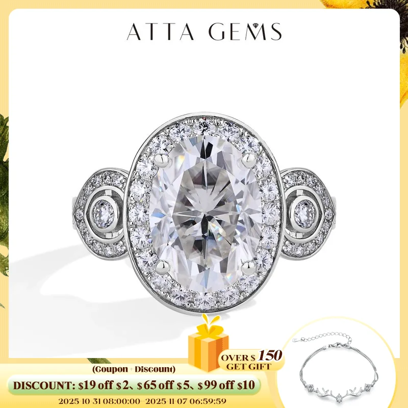 ATTAGEMS Top Quality 8.0CT Oval Cut Moissanite Ring for Women Full D VVS1 Sparkling Diamond S925 Sterling Silver Wedding Jewelry
ATTAGEMS Top Quality 8.0CT Oval Cut Moissanite Ring for Women Full D VVS1 Sparkling Diamond S925 Sterling Silver Wedding Jewelry