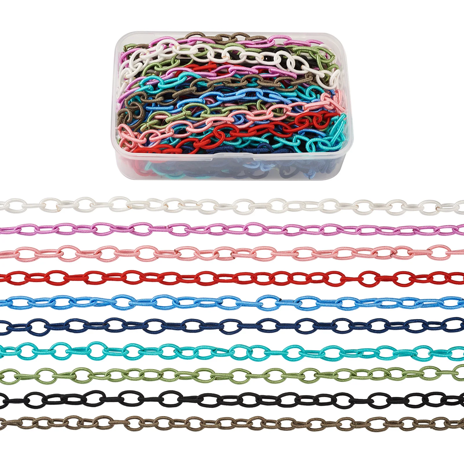 10strands Mixed Color Oval Handmade Nylon Cable Chains Loop Cord Jewelry DIY Necklace Bracelet Accessories
10strands Mixed Color Oval Handmade Nylon Cable Chains Loop Cord Jewelry DIY Necklace Bracelet Accessories