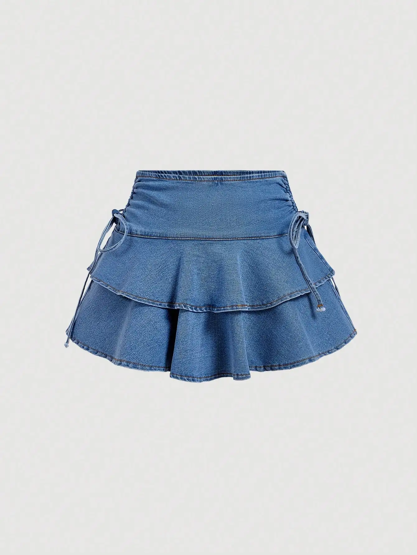 Женская повседневная летняя джинсовая юбка с плиссировкой и завязками, многослойная
Женская повседневная летняя джинсовая юбка с плиссировкой и завязками, многослойная