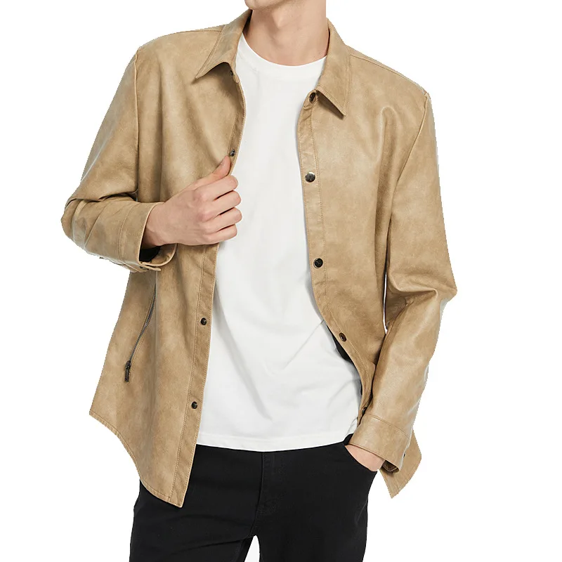 Autumn and Winter New Men's Fashion Trend Washed Leather Shirt Youth Simple Casual Leather Jacket
Autumn and Winter New Men's Fashion Trend Washed Leather Shirt Youth Simple Casual Leather Jacket