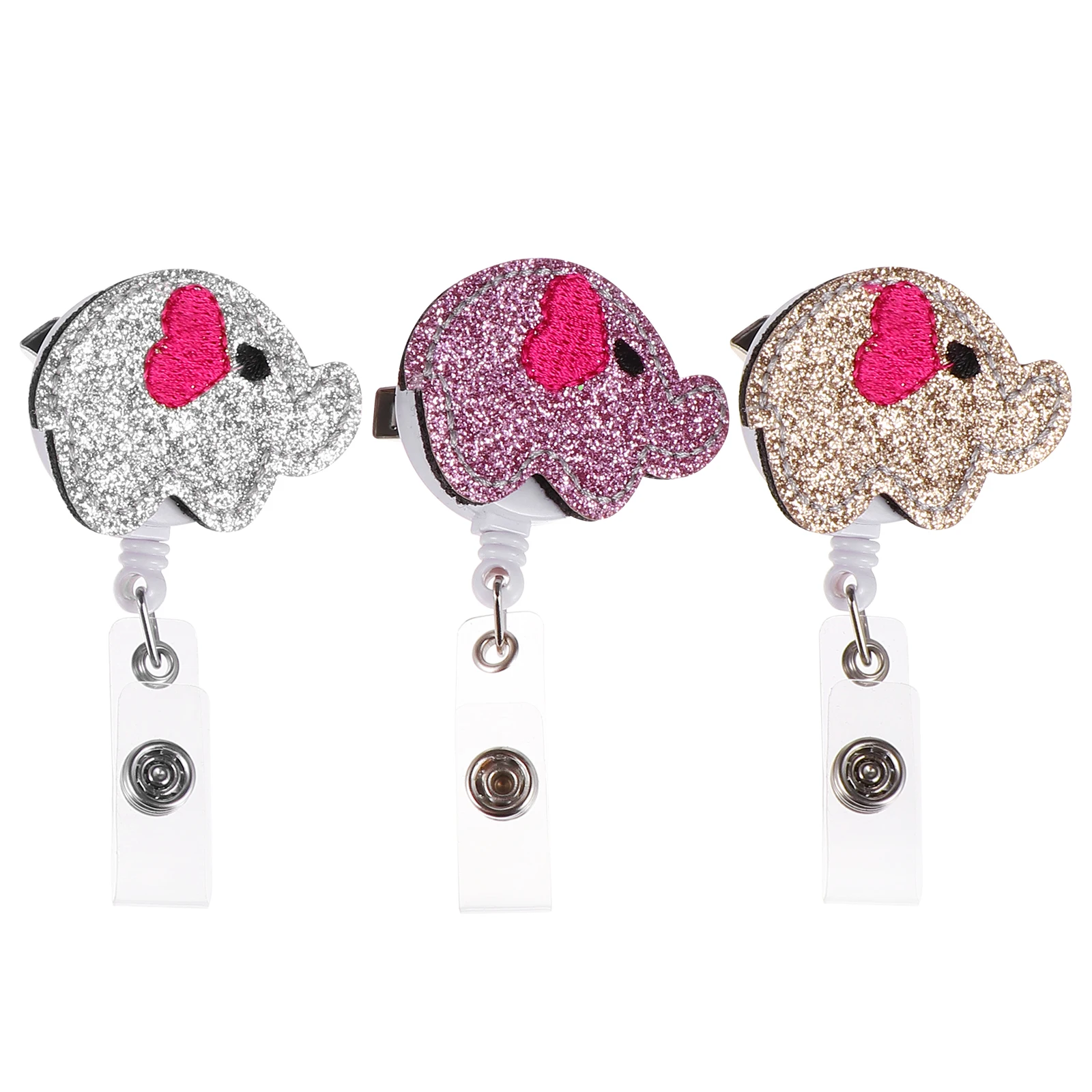 3 Pcs Rotating Elephant Badge Reel Key Chain ID Buckle Student Nurse Plastic Office Retractable Clip Pin Cushion Storage
3 Pcs Rotating Elephant Badge Reel Key Chain ID Buckle Student Nurse Plastic Office Retractable Clip Pin Cushion Storage