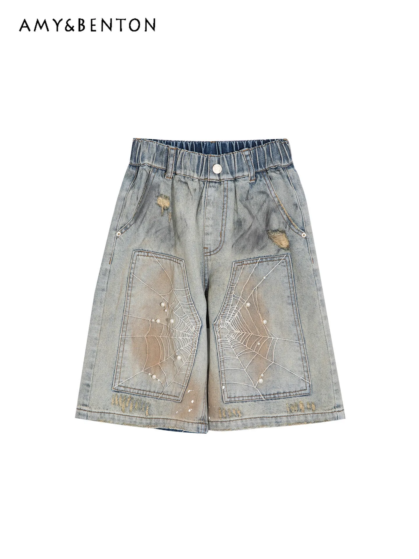 Street Style Trendy Boys High End Summer Denim Shorts Kids Wide Leg Versatile Loose Casual Distressed Vintage Pearls Trousers
Street Style Trendy Boys High End Summer Denim Shorts Kids Wide Leg Versatile Loose Casual Distressed Vintage Pearls Trousers