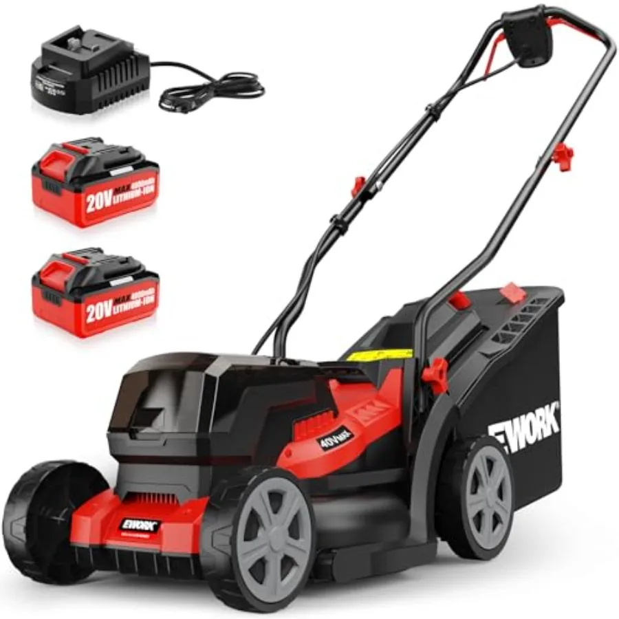 40V Cordless Electric Lawn Mower 14 Push Mower with 2x4.0Ah Batteries Charger 3800RPM Motor 6-Height Adjustment 21Lbs Lightweig
40V Cordless Electric Lawn Mower 14 Push Mower with 2x4.0Ah Batteries Charger 3800RPM Motor 6-Height Adjustment 21Lbs Lightweig