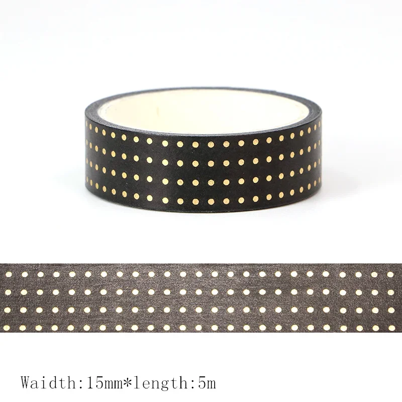 New 10pcs/lot 15mm*5m Gold Foil Dots washi tape kawaii Deco Adhesive Scrapbooking Stationary Supplies Masking Tape sticker
New 10pcs/lot 15mm*5m Gold Foil Dots washi tape kawaii Deco Adhesive Scrapbooking Stationary Supplies Masking Tape sticker