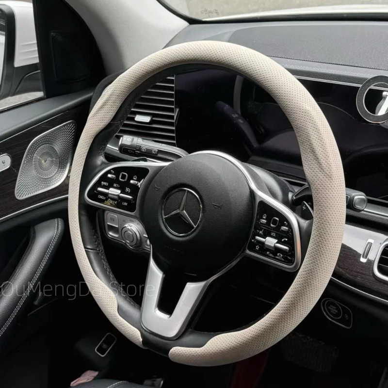 For Mercedes-Benz A B C E S V R-Class C43 CLA GLA GLB GLC GLK SLK SL Vito W203 GLE ML Car Anti-slip Leather Steering Wheel Cover 
For Mercedes-Benz A B C E S V R-Class C43 CLA GLA GLB GLC GLK SLK SL Vito W203 GLE ML Car Anti-slip Leather Steering Wheel Cover
