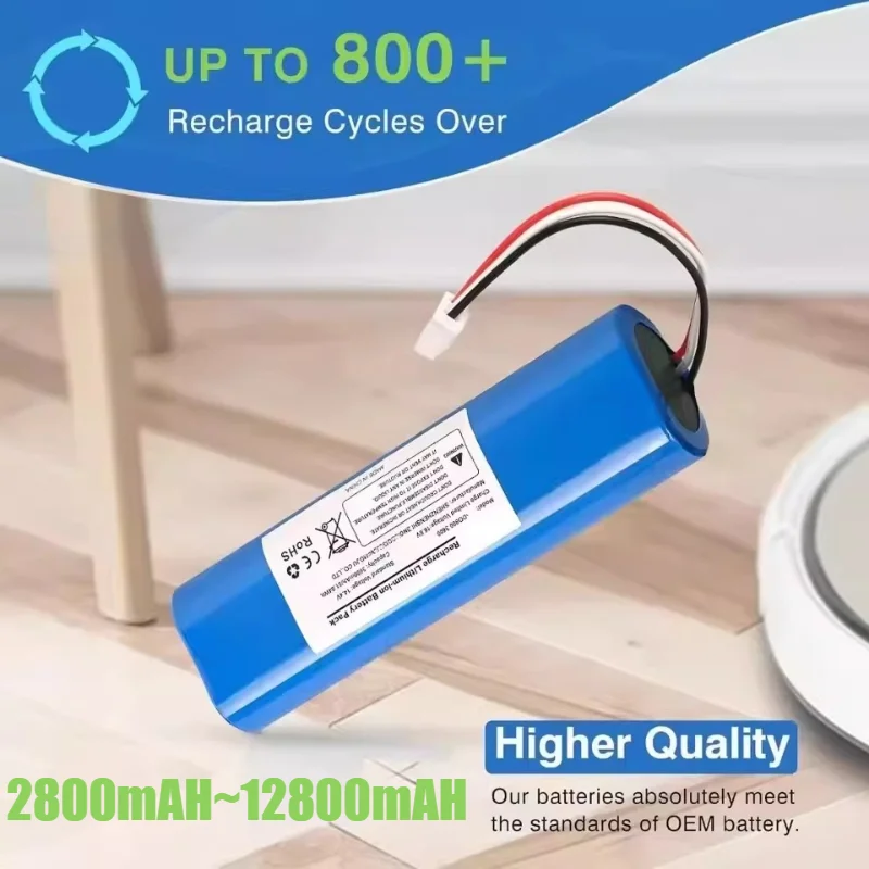 Аккумулятор Li-ion 12800 мАч 14.4В для пылесосов Ecovacs 900/901/905/920/930 - Сменный блок питания с защитной схемой
Аккумулятор Li-ion 12800 мАч 14.4В для пылесосов Ecovacs 900/901/905/920/930 - Сменный блок питания с защитной схемой