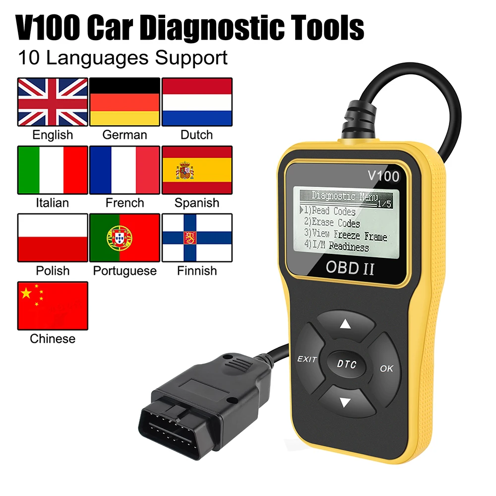 Car Diagnostic Tools Digital Display Car Accessories Engine Diagnostic Instrument V100 OBD2 Code Reader 16 Pin OBD 2 Scanner
Car Diagnostic Tools Digital Display Car Accessories Engine Diagnostic Instrument V100 OBD2 Code Reader 16 Pin OBD 2 Scanner