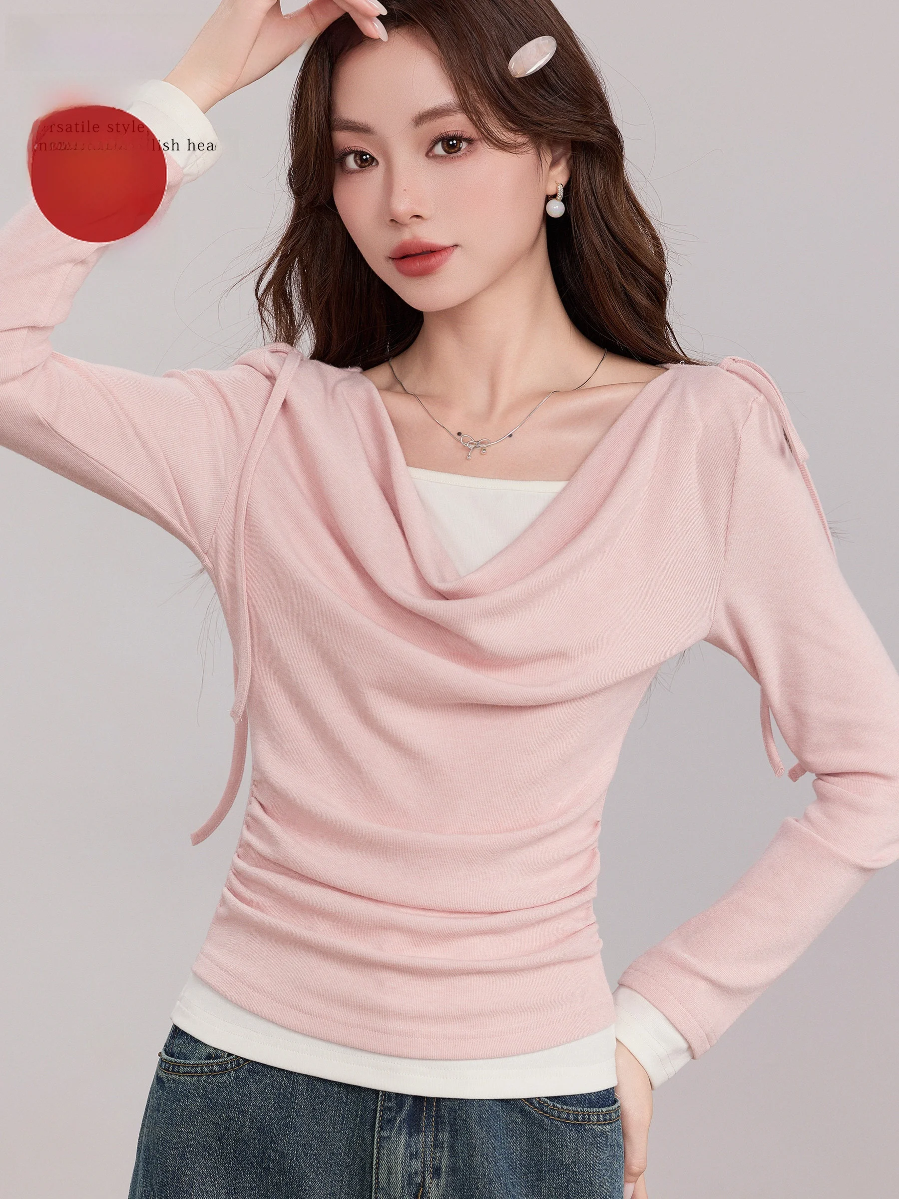 Ruo Pink Pleated Long Sve Casual Women's Base Layer T-irt Design Sensation Inner Wear Cotton Blend Commute Sle Slim Fit
Ruo Pink Pleated Long Sve Casual Women's Base Layer T-irt Design Sensation Inner Wear Cotton Blend Commute Sle Slim Fit