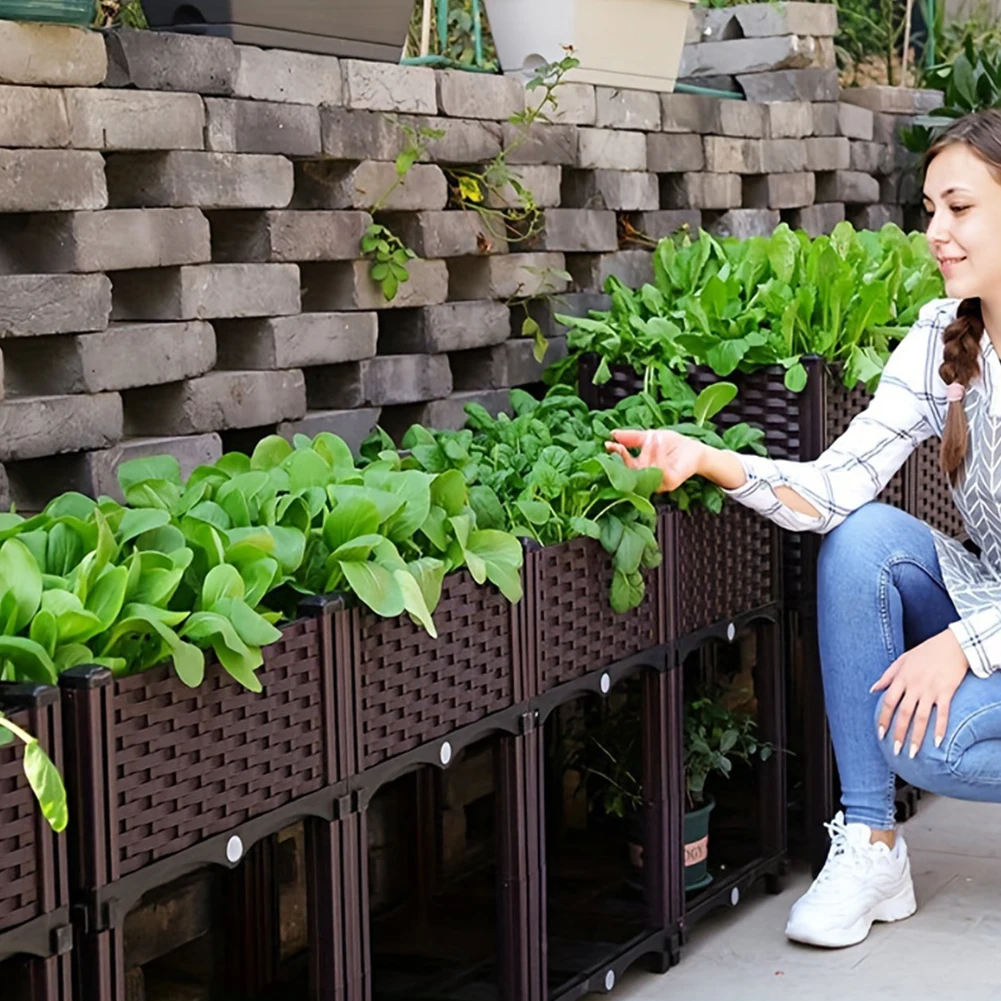 Plastic Raised Garden Bed with Drainage Holes Propagation Box with Legs Raised Bed for Gardening Vegetables Fruits Flowers Herbs
Plastic Raised Garden Bed with Drainage Holes Propagation Box with Legs Raised Bed for Gardening Vegetables Fruits Flowers Herbs