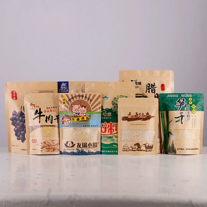 Customized Printed Kraft Paper Thickened Waterproof Nut Biscuit Stand-Up Bag, Reusable Candy Tea Bag
Customized Printed Kraft Paper Thickened Waterproof Nut Biscuit Stand-Up Bag, Reusable Candy Tea Bag