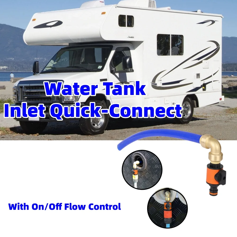 RV Water Tank Quick Filler With On/Off Flow Control For Caravan Motorhome Camper Trailer Water Inlet Quick-Connect Fitting
RV Water Tank Quick Filler With On/Off Flow Control For Caravan Motorhome Camper Trailer Water Inlet Quick-Connect Fitting