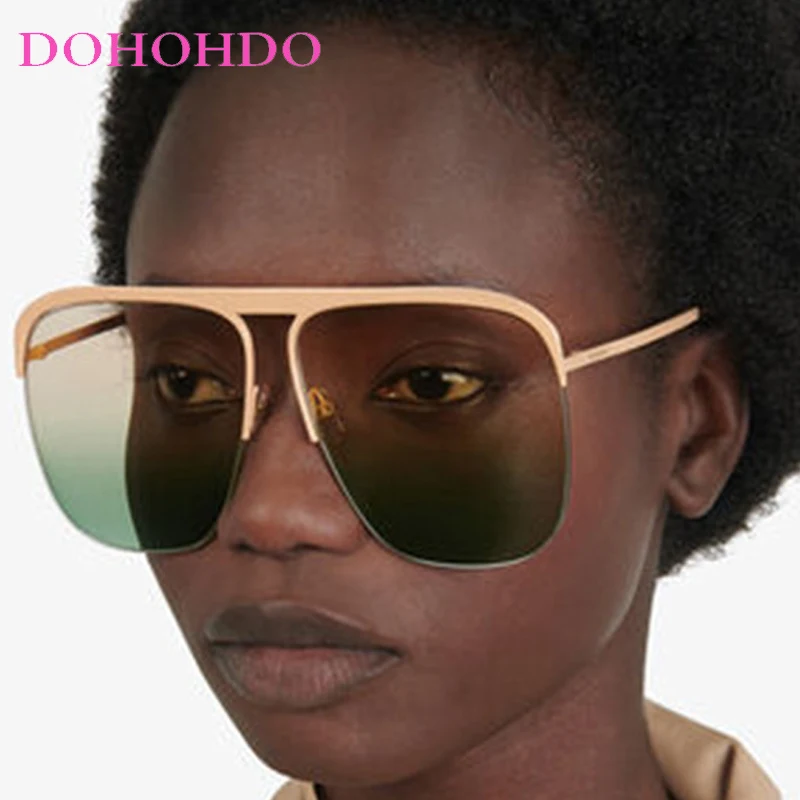 Fashion Square Sunglasses Unisex Semi-Rimless Sun Glasses Anti-UV Spectacles Personality Single Beam Eyeglasses Gradient Lens
Fashion Square Sunglasses Unisex Semi-Rimless Sun Glasses Anti-UV Spectacles Personality Single Beam Eyeglasses Gradient Lens