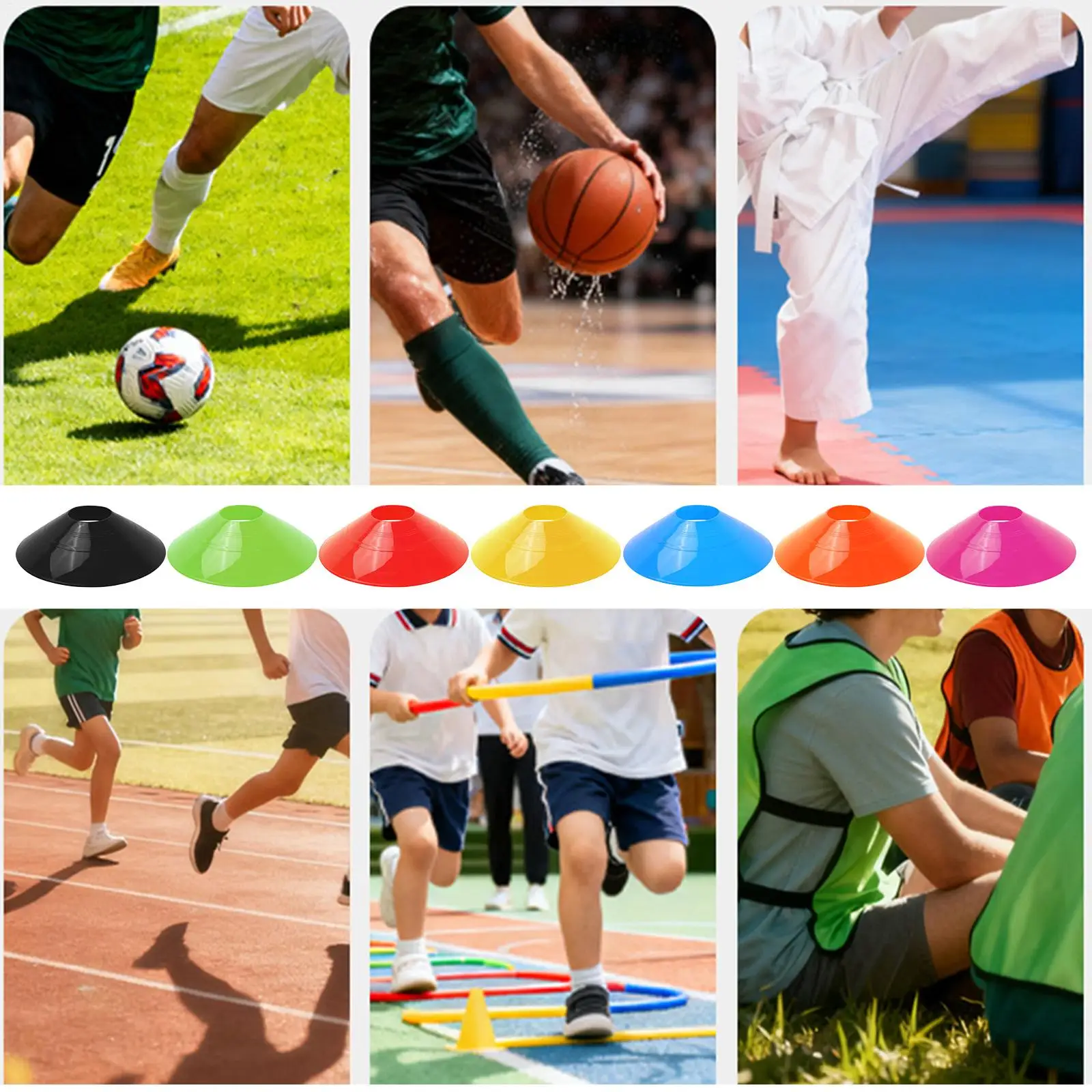 Disc Cones 50 Pieces Stackable Portable Colorful Equipment Soccer Cones with Holder for Football Basketball Baseball Training
Disc Cones 50 Pieces Stackable Portable Colorful Equipment Soccer Cones with Holder for Football Basketball Baseball Training
