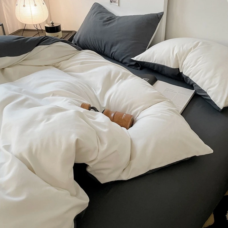 Washed Cotton Bedding Sets Duvet Cover Set Soild Color for Hotel Bedroom Brushed Quilt Cover Pillowcase Flat Sheet Bed Linen Ins
Washed Cotton Bedding Sets Duvet Cover Set Soild Color for Hotel Bedroom Brushed Quilt Cover Pillowcase Flat Sheet Bed Linen Ins