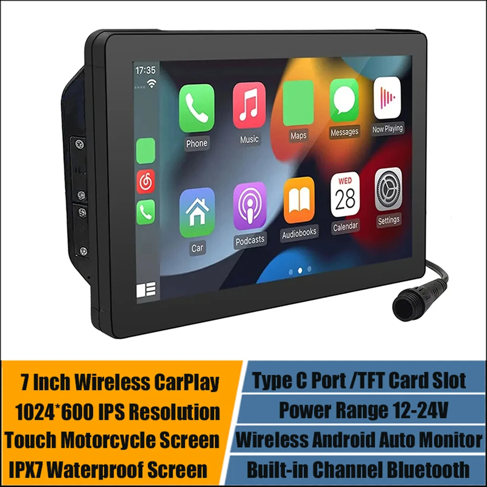 7''Android Auto Motorcycle Recorder With Tire Pressure Wireless DVR Carplay Front and Rear Camera Full Touch Navigation Screen
7''Android Auto Motorcycle Recorder With Tire Pressure Wireless DVR Carplay Front and Rear Camera Full Touch Navigation Screen