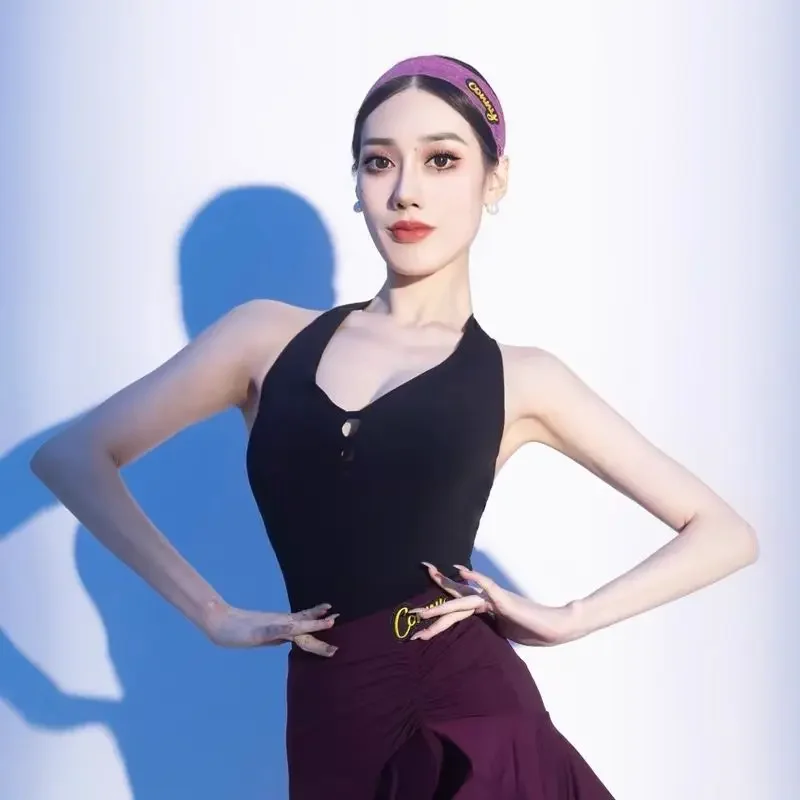 Latin Dance Dress Set Clothing for Grils Black Halter Leotard Purple Ruffle Dance Skirt Samba Rumba Line Dance Costume Women
Latin Dance Dress Set Clothing for Grils Black Halter Leotard Purple Ruffle Dance Skirt Samba Rumba Line Dance Costume Women