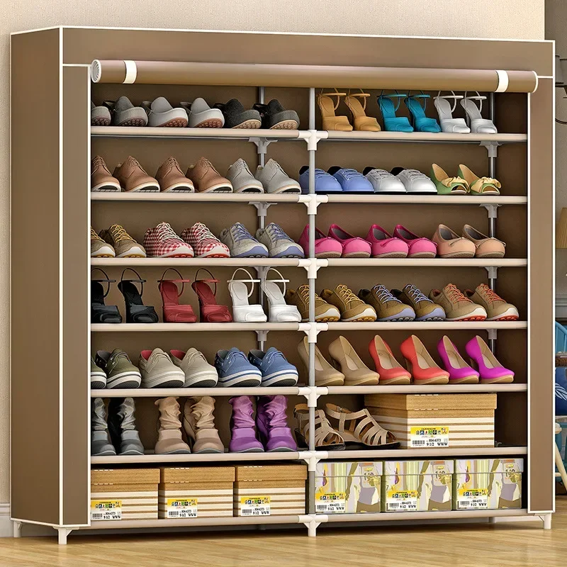 Simple Floor-to-ceiling Assembly, Dust-proof Storage Shelf, Multi-layer Space-saving Shoe Rack At Home Door ShoeCabinets Storage