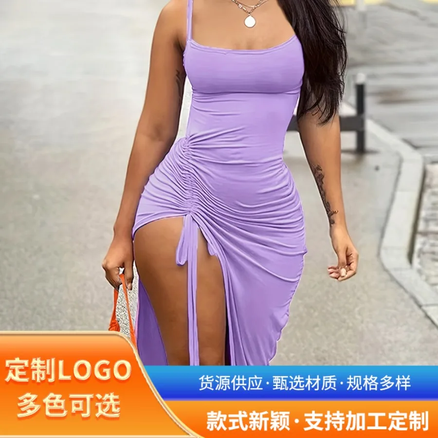 【New style】2026 summer - European and American new sexy hot girl backless split pleated slim solid color suspender dress
【New style】2026 summer - European and American new sexy hot girl backless split pleated slim solid color suspender dress