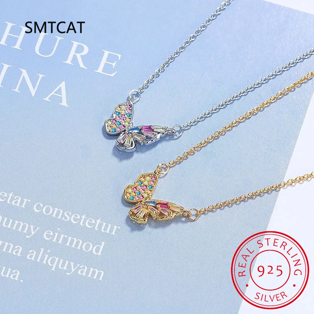 925 Sterling Silver Colorful Butterfly Necklace for Women Rainbow Gemstone Butterfly Link Chain Party Gift Jewelry Choker BSN261
925 Sterling Silver Colorful Butterfly Necklace for Women Rainbow Gemstone Butterfly Link Chain Party Gift Jewelry Choker BSN261