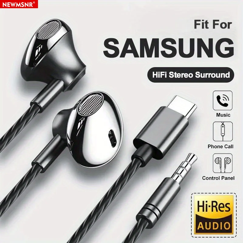 NEWMSNR Type-C In-Ear Wired Headphones 3.5mm Stereo Sport Music Earbuds Gaming Headsets Earphones with HD mic For Samsung Iphone
NEWMSNR Type-C In-Ear Wired Headphones 3.5mm Stereo Sport Music Earbuds Gaming Headsets Earphones with HD mic For Samsung Iphone